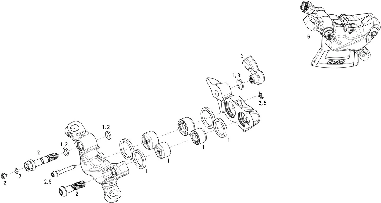 SRAM Piezas De Repuesto Pinza De Frenos Guide R/RS (A1) (2015-2016) 3 SRAM Piezas De Repuesto Pinza De Frenos Guide R/RS (A1) (2015-2016)